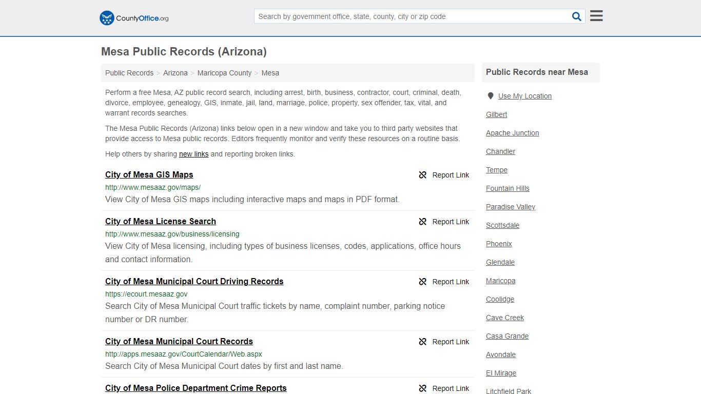 Public Records - Mesa, AZ (Business, Criminal, GIS, Property & Vital ...