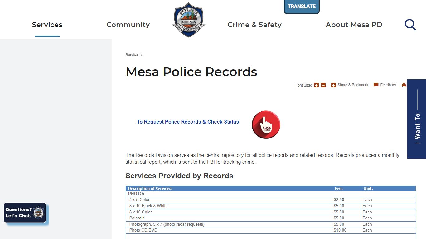 Mesa Police Records | Mesa Police